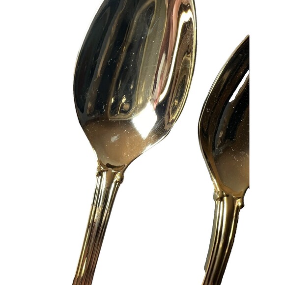 FB Rogers Golden Plated Electroplate American Chipendale 5 Spoons Tsp - Picture 6 of 16
